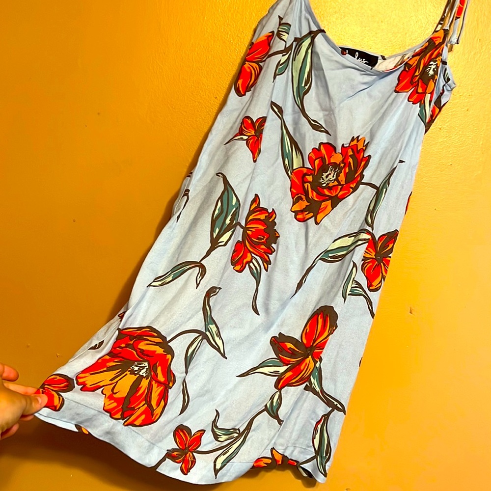 Lulus blue floral mini dress
